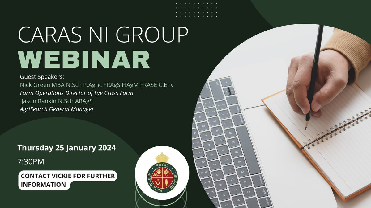 🟢Reminder 🟢
There will be a CARAS NI Group Webinar this Thursday at 7:30pm.
Please register in advance if your wish to attend.
Guest Speaker Topics: 
➡️A Virtuous Cycle – Somerset Style
➡️Farmer Led Research &amp; Innovation