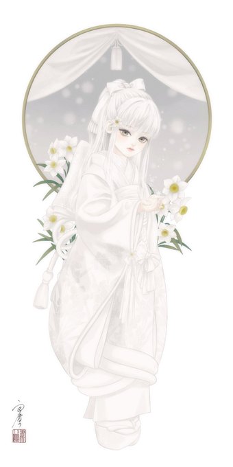 「頭に花 白」のTwitter画像/イラスト(新着)