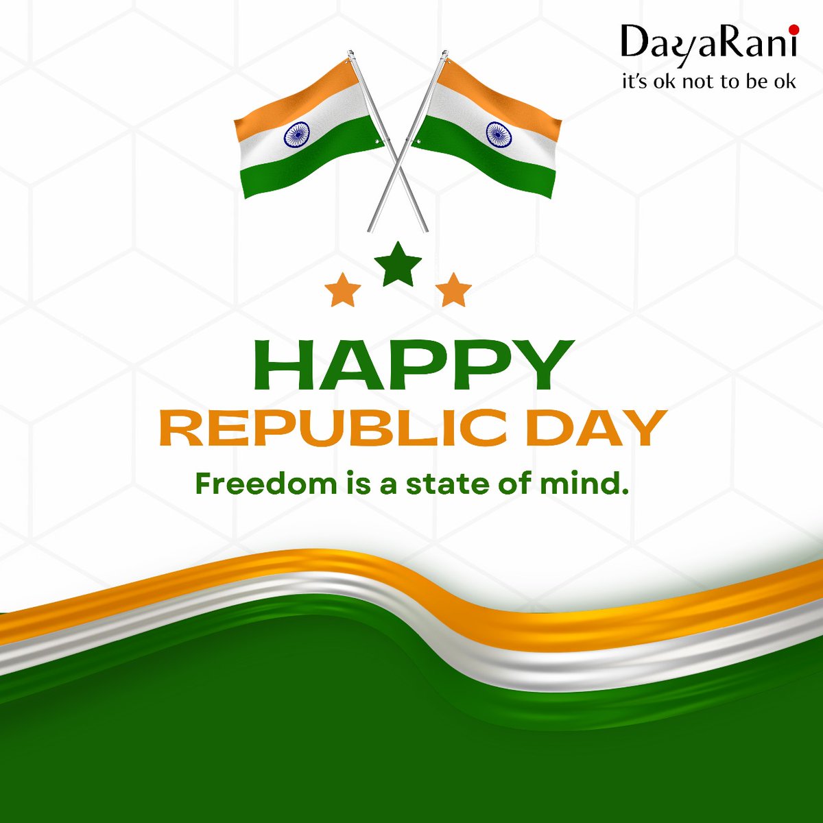 May The Glory Of #RepublicDay Be With You Forever.
Happy Republic Day!

#JaiHind 

#mentalwellness  #India #proudnation #wellbeing #dayaraniwellness