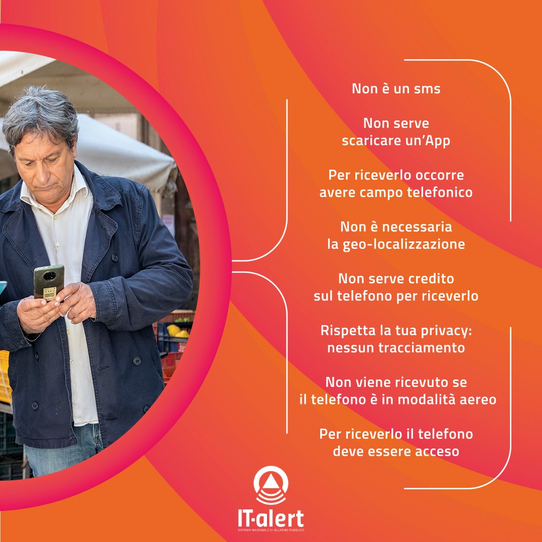 ⚠️Fra meno di due ore nuovo test di #ITAlert per il rischio di incidente industriale. La sperimentazione si concentrerà su #Prato e #CampiBisenzio. Al termine vi invitiamo a compilare il questionario sul sito di
<a href="/italertgov/">IT-alert</a>