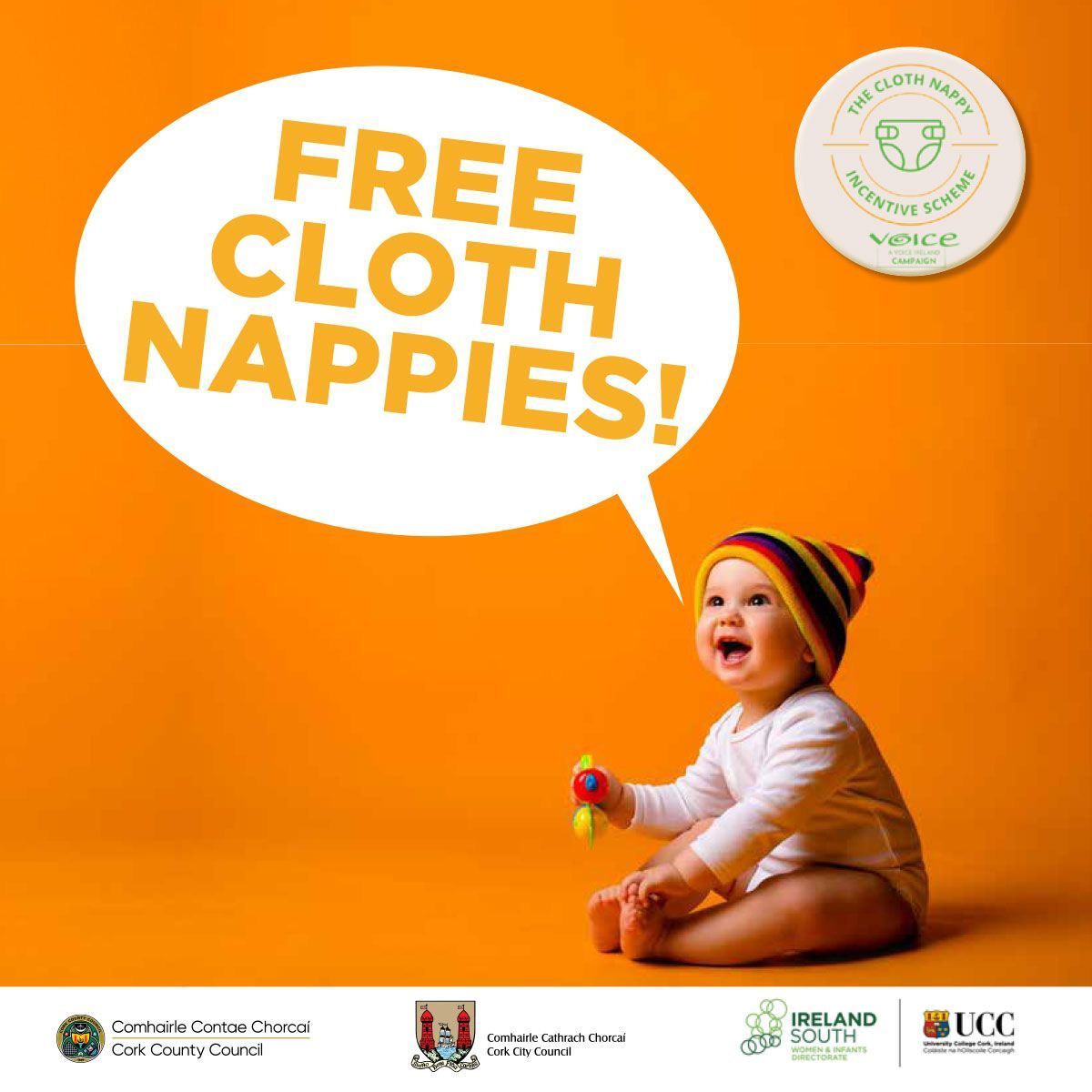 💩 Our local authority is participating in the VOICE Cloth Nappy Incentive Scheme! Apply here to get 10 birth to potty reusable nappies and inserts, 12 cloth wipes and a wet bag! 

👉  buff.ly/3SolMOn 

@VOICE_Ireland

#BreakFreeFromPlastic #ChooseToReuse