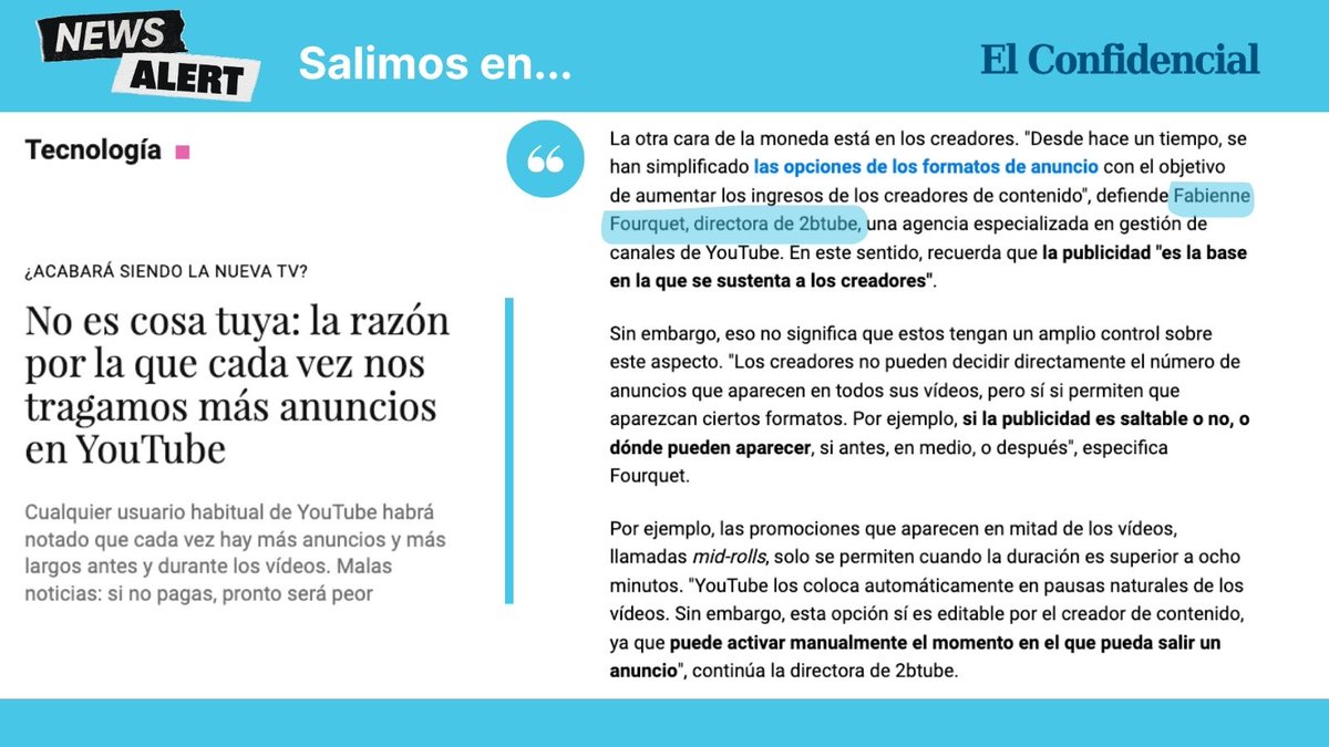 Desde @elconfidencial nos han preguntado sobre el aumento de la publicidad en YouTube y si se trata de algo que los creadores pueden controlar o no. ¡Y esto es lo que les hemos explicado! ⬇️ elconfidencial.com/tecnologia/202… Por @fabiennef ¿Tú también has notado que hay más anuncios?