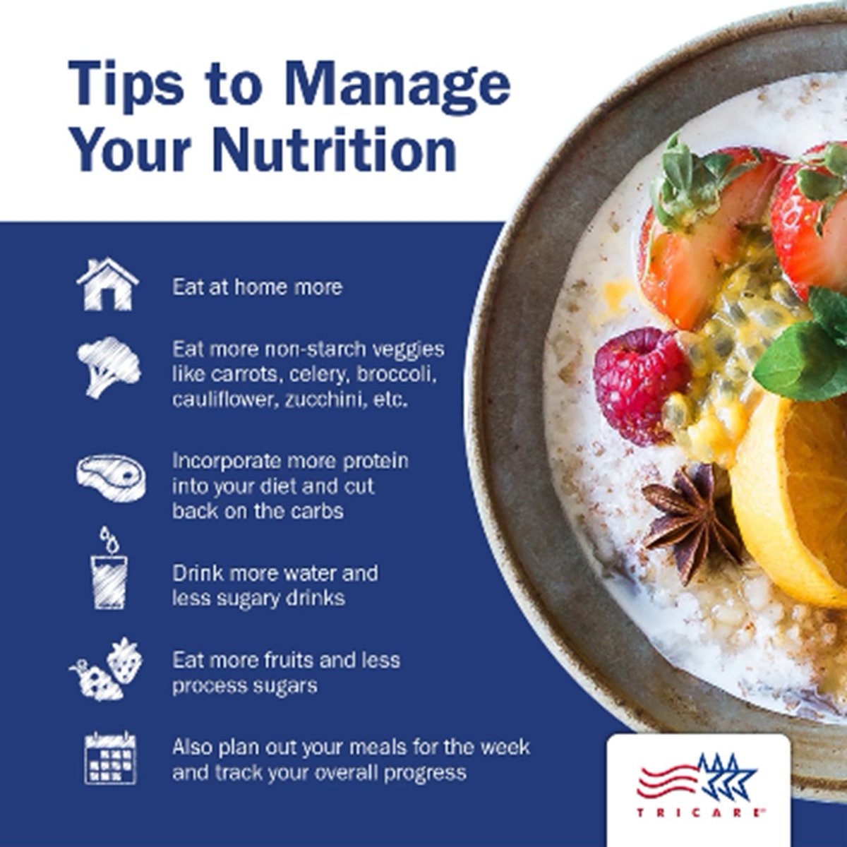 Let 2024 be the year of healthy eating and feeling good!

Remember: If you’re considering a change to your diet or exercise program, talk with a registered dietitian or qualified health care provider first.

Learn more:  health.mil/Military-Healt…