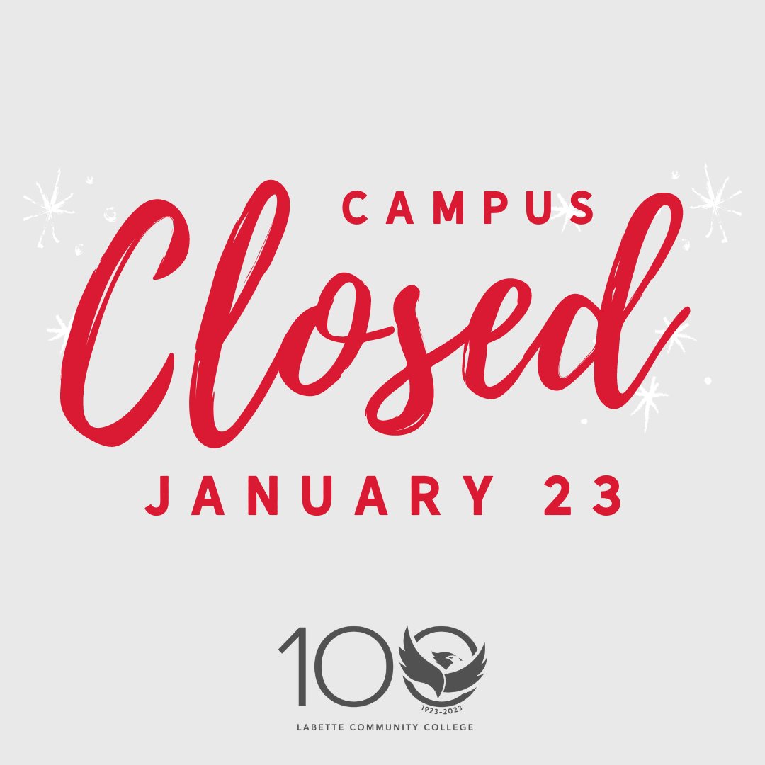 Due to inclement weather and challenging road conditions, Labette Community College will be closed. Students, please check your email for further information from your instructors. A decision for evening classes will be made at 3pm today.
