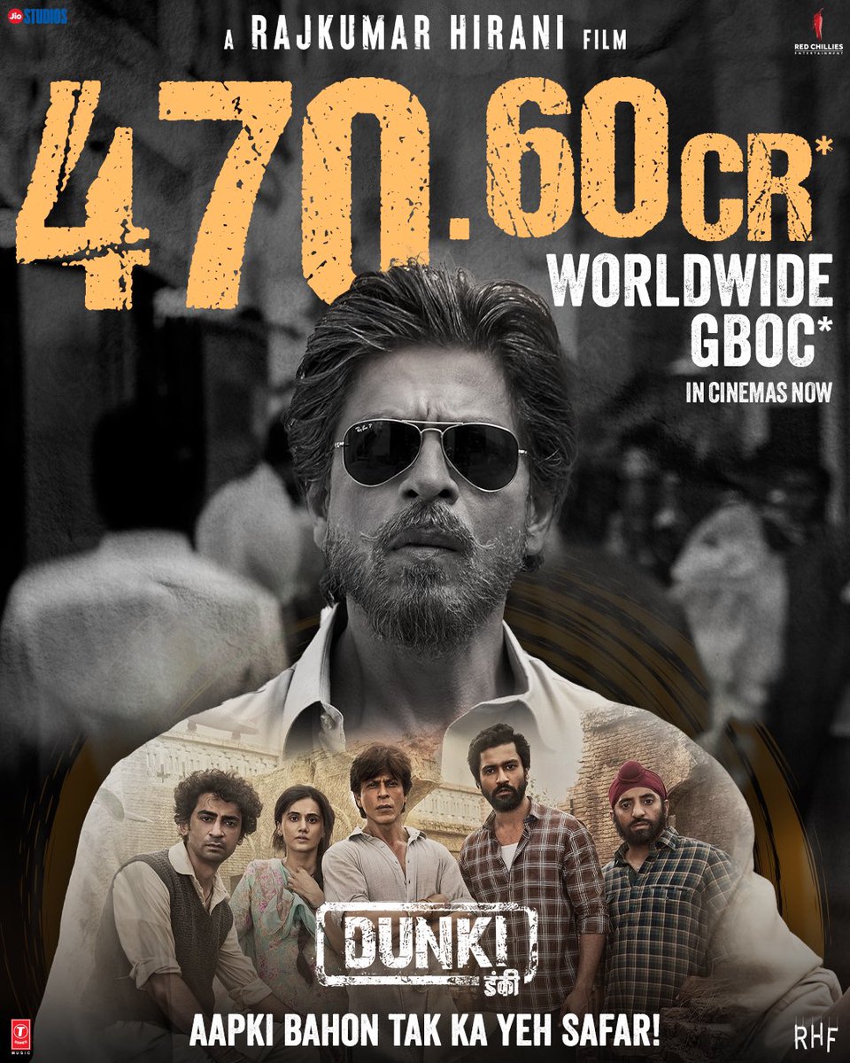Its A Blockbuster With Masterpiece Movie Of #Dunki  Collection 470CR+ Worldwide In Just 33 days At BoxOffice 💪🔥

#ShahRukhKhan #TapseePannu #RajkumarHirani