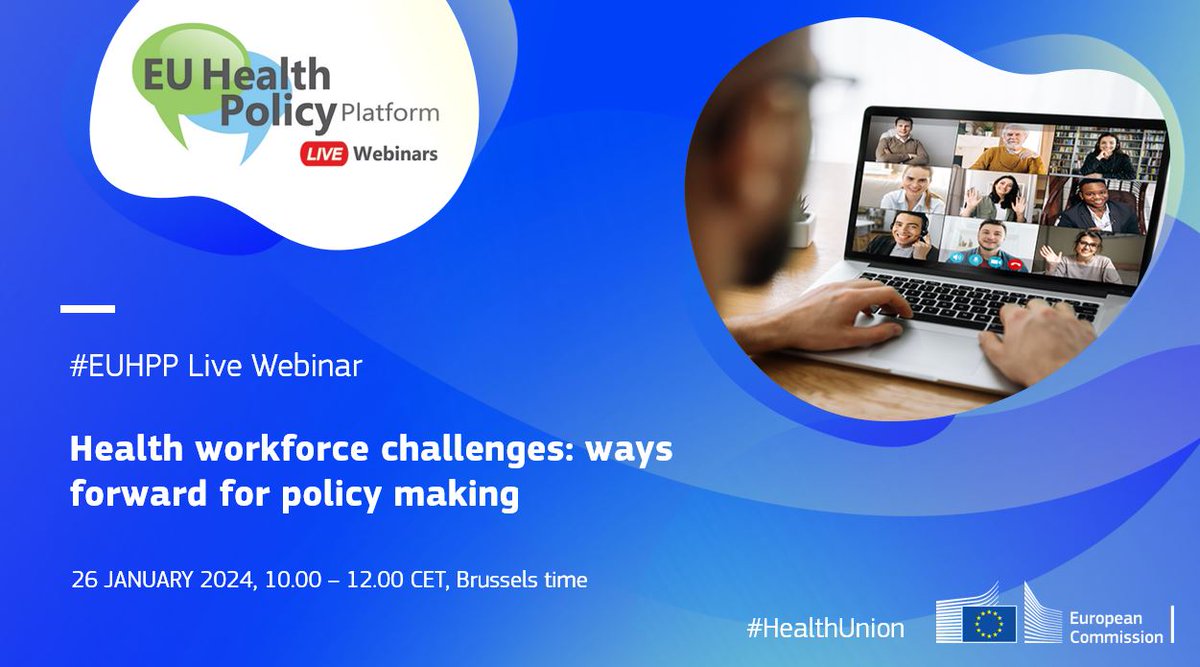 The HWF Projects Cluster of the EU Health Policy Platform is organising a EU-wide conference to discuss relevant policy recommendations, developed on the basis of the results achieved within the cluster. ➡ Join us here 👉 lnkd.in/gAwQpGKd 🇪🇺 #EU4Health #HealthUnion