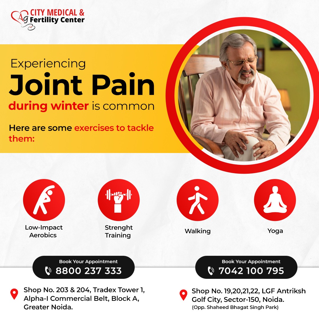 city_fertility's tweet photo. Regular exercise can help alleviate these symptoms by improving joint flexibility, strength, and overall well-being.
#CMC #CityMedicalFertilityCenter #QualityHealthcareForAll #JointPainExercises #HealthyLifestyle #HealthCare #Doctorconsultation #Noida #GreaterNoida https://t.co/z55a1Dug3o