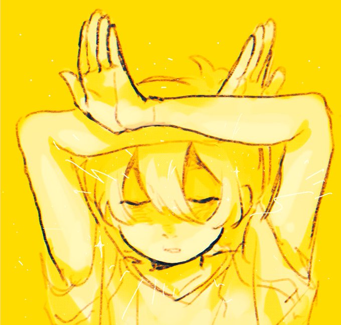 「hair between eyes yellow theme」 illustration images(Latest)
