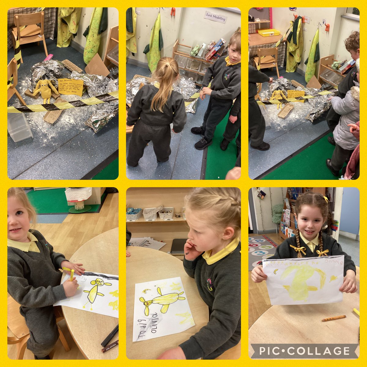 Reception could not believe their eyes this morning! Beegu had crash landed in our classroom, but where is her Mummy? Reception made posters to put around the school to see if anyone had see her. Where could she be? #space #TSPEnglish 🌙 ⭐️👽