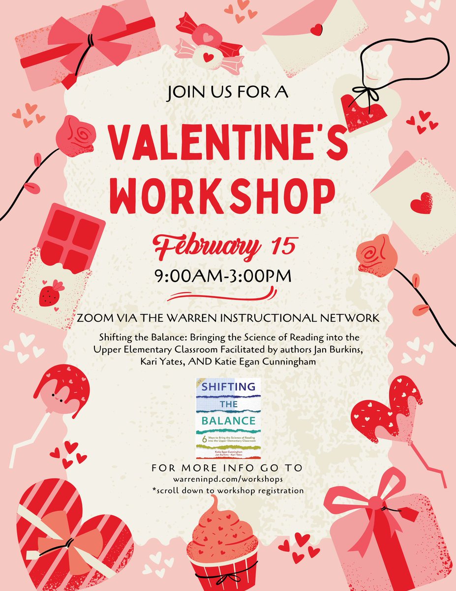 What better way to spend the day after Valentine's Day? Registration is live: warreninipd.com/workshops Join us and authors @drjanburkins , @Kari_Yates , & Katie Egan Cunningham ❤️💜🤍❤️💜🤍❤️💜🤍❤️💜🤍❤️💜🤍❤️💜🤍❤️
