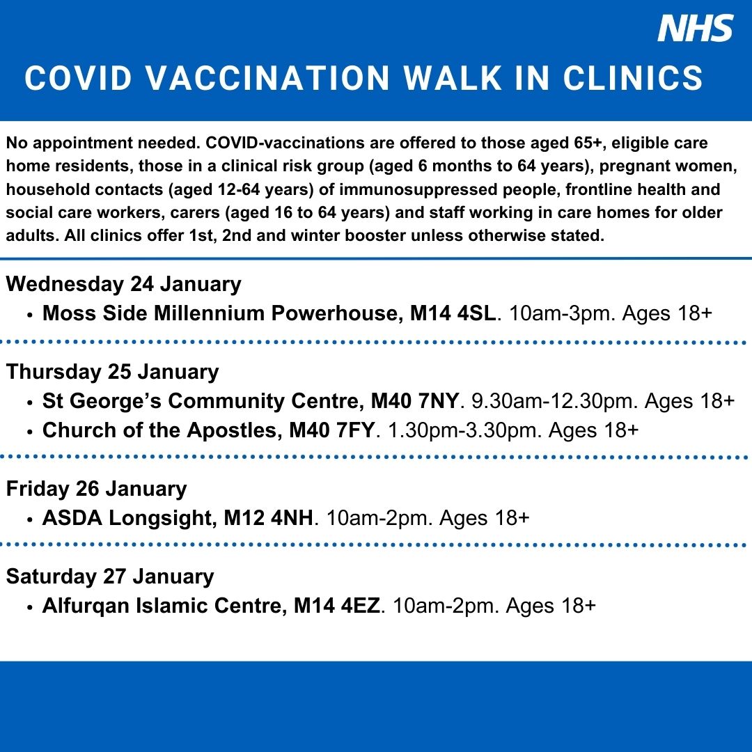 Manchester Integrated Care Partnership (@manchestericp) on Twitter photo #GrabAJab at one of our #Manchester #COVID-19 walk-in vaccination clinics to top up your immunity. đź’‰
Find details below
👇
gmintegratedcare.org.uk/covid-vaccine-…
<a href="/NHS_GM/">NHS Greater Manchester</a> #GrabAJab at one of our #Manchester #COVID-19 walk-in vaccination clinics to top up your immunity. đź’‰
Find details below
👇
gmintegratedcare.org.uk/covid-vaccine-…
<a href="/NHS_GM/">NHS Greater Manchester</a>