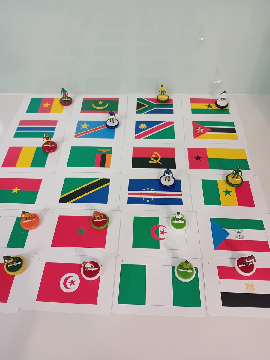 The flags for the 2023 African Cup of Nations have arrived. Flags are a super edition to setting the scene on the pitch. A few teams still to paint.