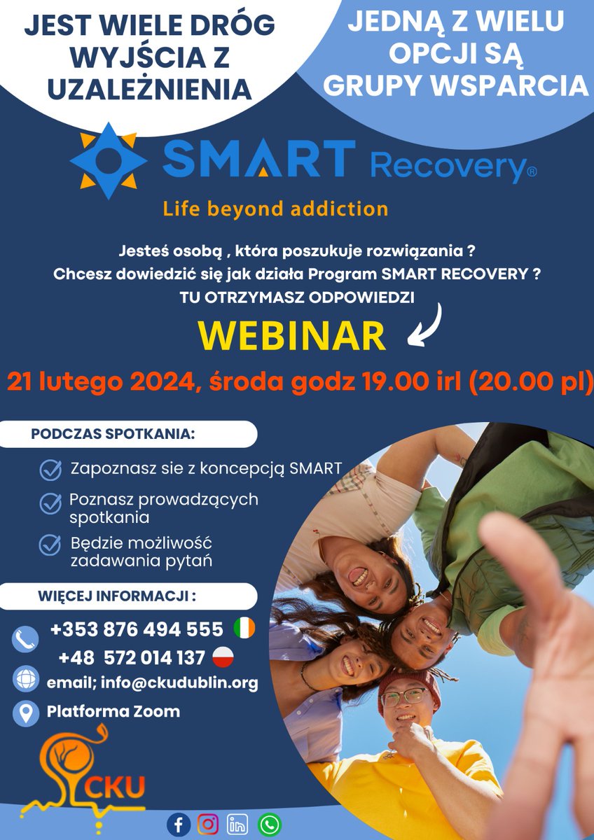 A webinar for our polish community in the UK to attend. #lifebeyondaddiction #smartrecoveryuk #smartrecovery