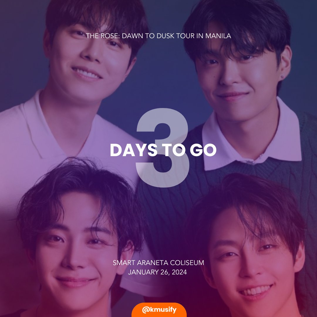 📣 D-3 until #DAWNTODUSKTour

PH Black Roses! Catch #TheRose this 01/26, Friday at the Smart Araneta Coliseum! 🌹  

🎟 There are still limited tickets left at <a href="/ticketnet/">Ticketnet co il</a> ✨️

Brought to you by <a href="/ovationprod/">Ovation Productions</a> <a href="/aegpresentsasia/">AEG Presents Asia</a>

#TheRoseDawnToDuskinManila