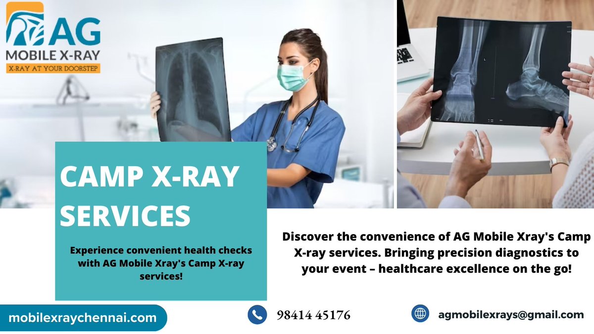 swaskipriy11408's tweet image. Experience top-notch Camp X-ray services with AG Mobile X-ray. Fast, accurate, and reliable diagnostics for comprehensive healthcare solutions."
visit:mobilexraychennai.com/best-camp-xray…
#xray #mobilexray #services #health #medical #xrayservices #chennai #campxray