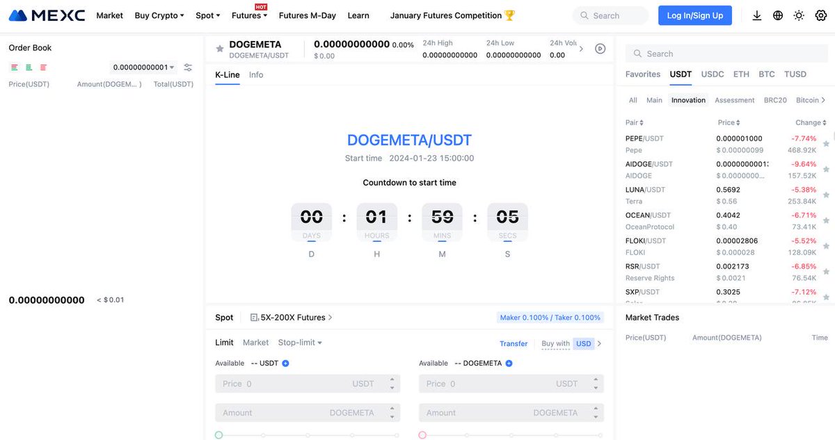 D0GEMETA's tweet photo. We’re launching on @MEXC_Official in 2 hours! Get ready and see you on #MEXC today at 2 PM UTC! 🔥 https://t.co/10isxFia9d