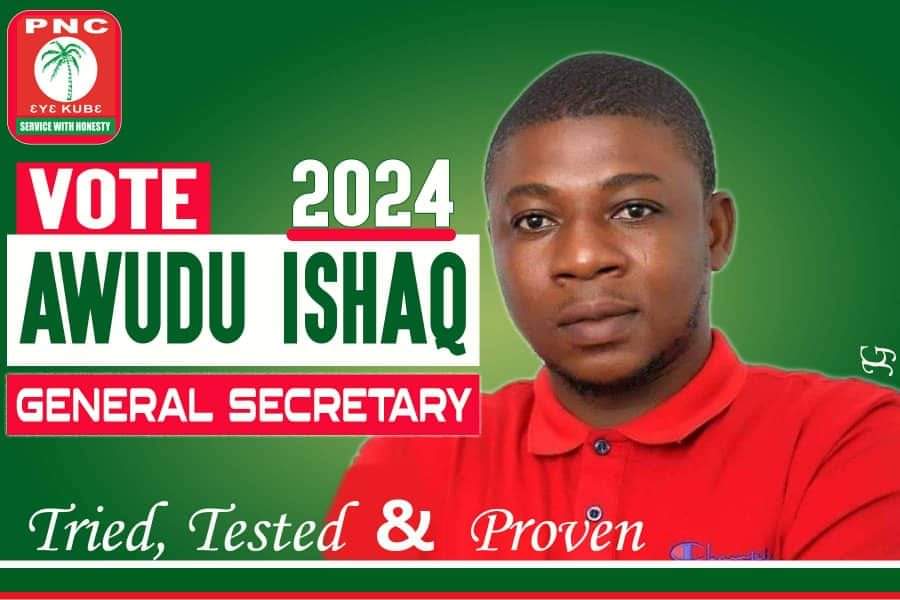 It is time. And I am here to serve. The PNC deserves a New Direction. My Experience,  Competence,  Commitment and Dedication to the success and progress of the PNC is the driving force and motivation. Let's build a formidable PNC

#AwuduIshaq4GS
#PNC2024
#TriedTestedProven