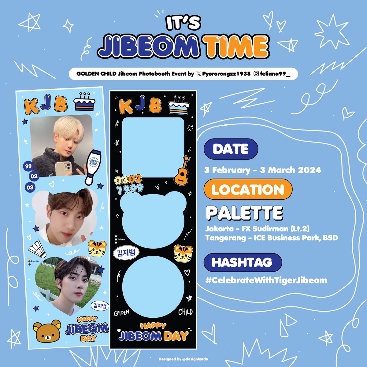 Pyororongzz1933's tweet photo. :¨·.·¨:
 `·. 🐯 𝗜𝗧'𝗦 𝗝𝗜𝗕𝗘𝗢𝗠 𝗧𝗜𝗠𝗘! 🐯
— 𝟐𝟎𝟐𝟒 𝐊𝐢𝐦 𝐉𝐢 𝐁𝐞𝐨𝐦 - 𝐁𝐢𝐫𝐭𝐡𝐝𝐚𝐲 𝐏𝐡𝐨𝐭𝐨𝐛𝐨𝐨𝐭𝐡 𝐄𝐯𝐞𝐧𝐭 𝘣𝘺 @Pyororongzz1933

🗓️: 3 Feb ~ 3 Mar 2024
📍: Palette ID @palette__id

Share your moments and tag me with hashtag #CelebratewithTigerJibeom 🤍 https://t.co/Qwit7JGZoN