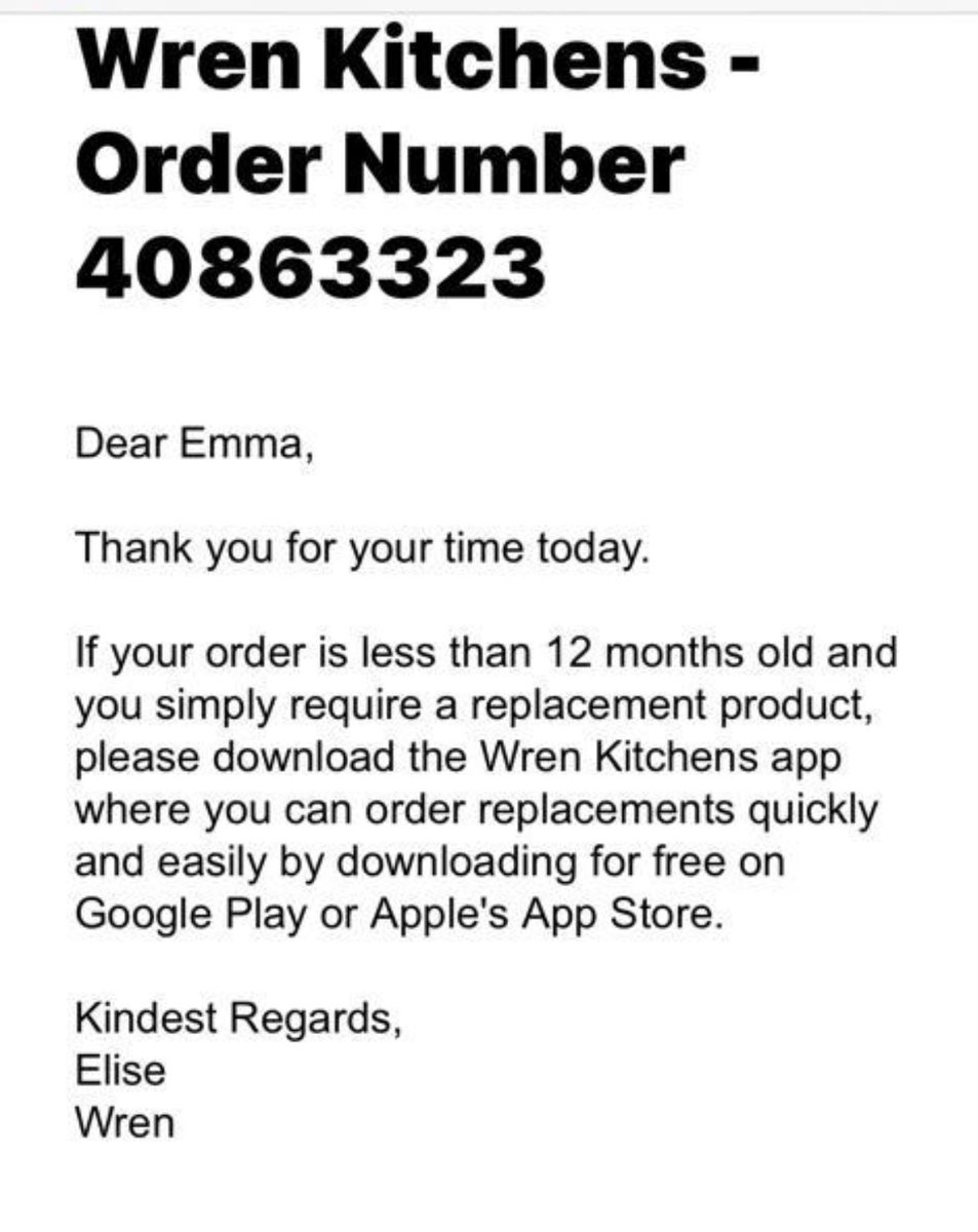 mrdaly73's tweet photo. @WrenKitchens after them refusing to swap a sink because of the depth was incorrect they send your wife this 😡 https://t.co/ehHhM1ZCro