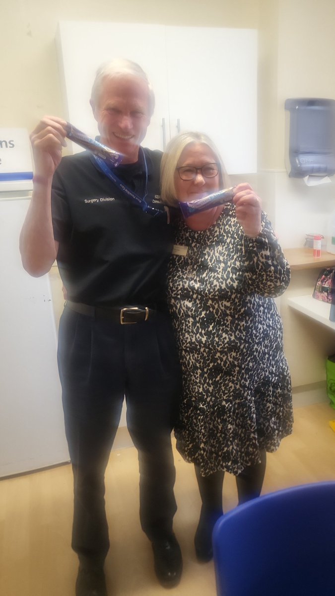 Chocolate fish for surgical divisional directors and manager Gregor and Lorraine @NGHnhstrust thank you for your support