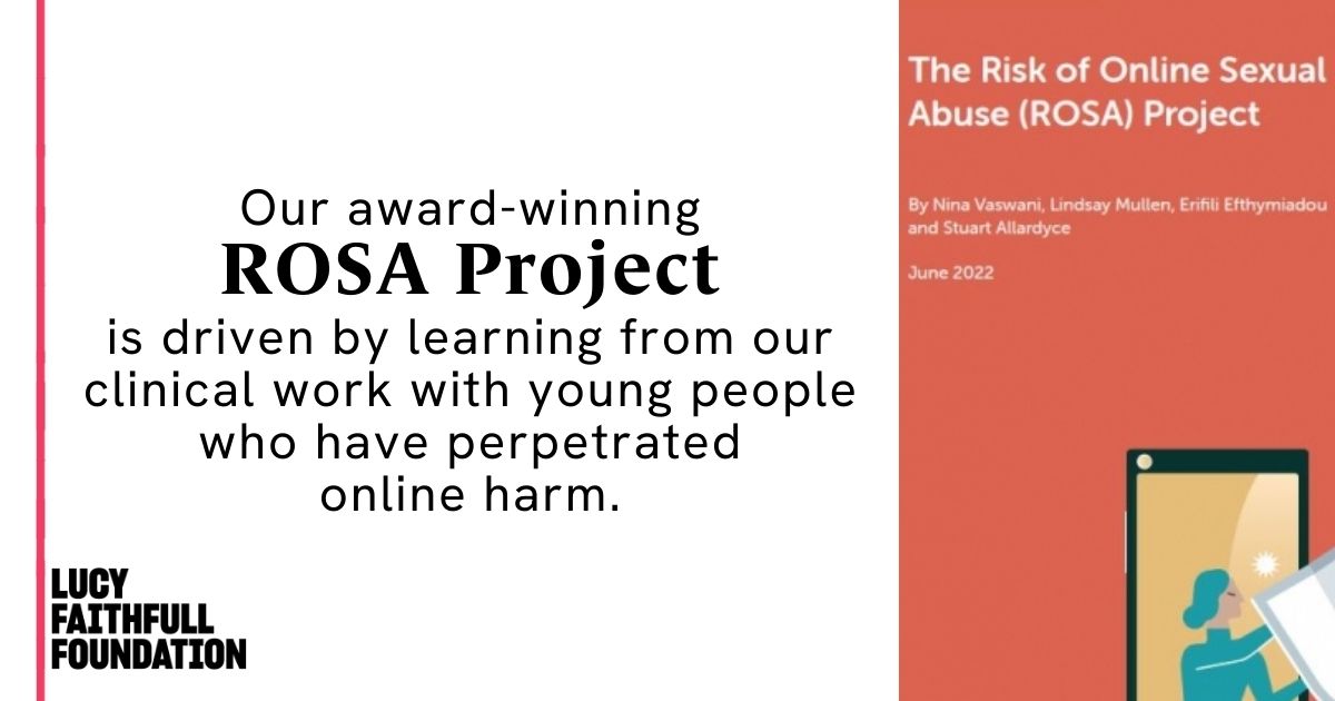 One of our directors, @Sallar1 will be presenting on our award-winning ROSA Project at the 7th @cypnow Safeguarding Children in the Digital Age online conference, on 24 and 25 January 2024 from 2.00 - 5.30pm. For more information on the ROSA Project: lucyfaithfull.org.uk/featured-news/…