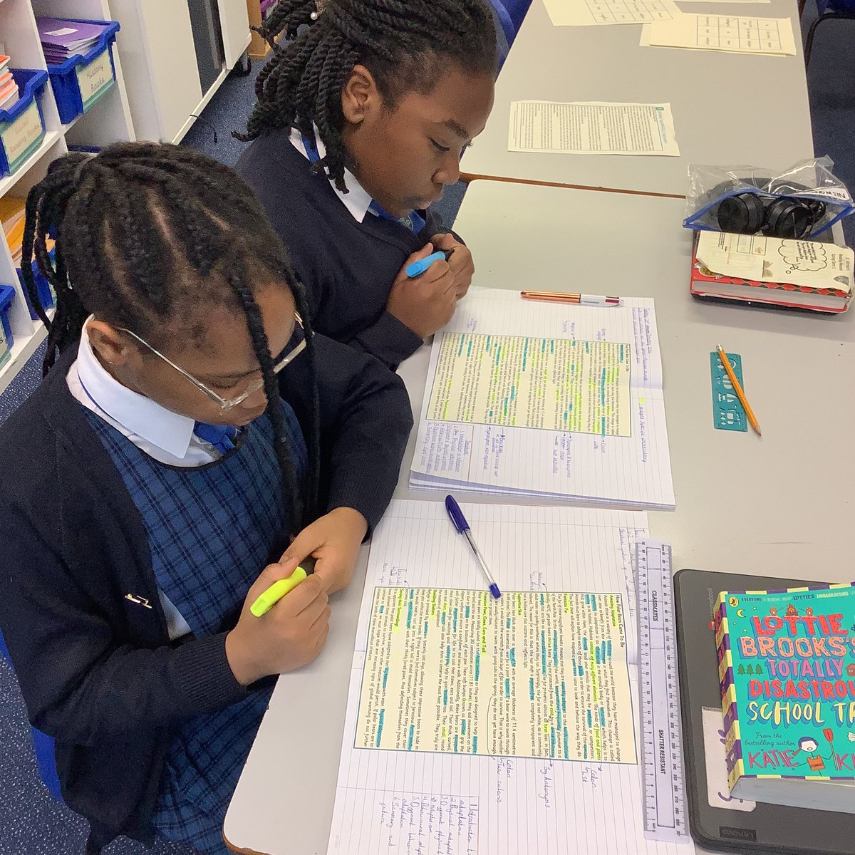 championsSTM's tweet photo. We spare so engrossed in our writer’s knowledge lesson! We’ve loved unpicking our example text and challenging ourselves to find subject specific language, subjunctive form and an abundance of grammatical features @LiteracyCounts1 #stmwriting https://t.co/O5DeMPgDVm