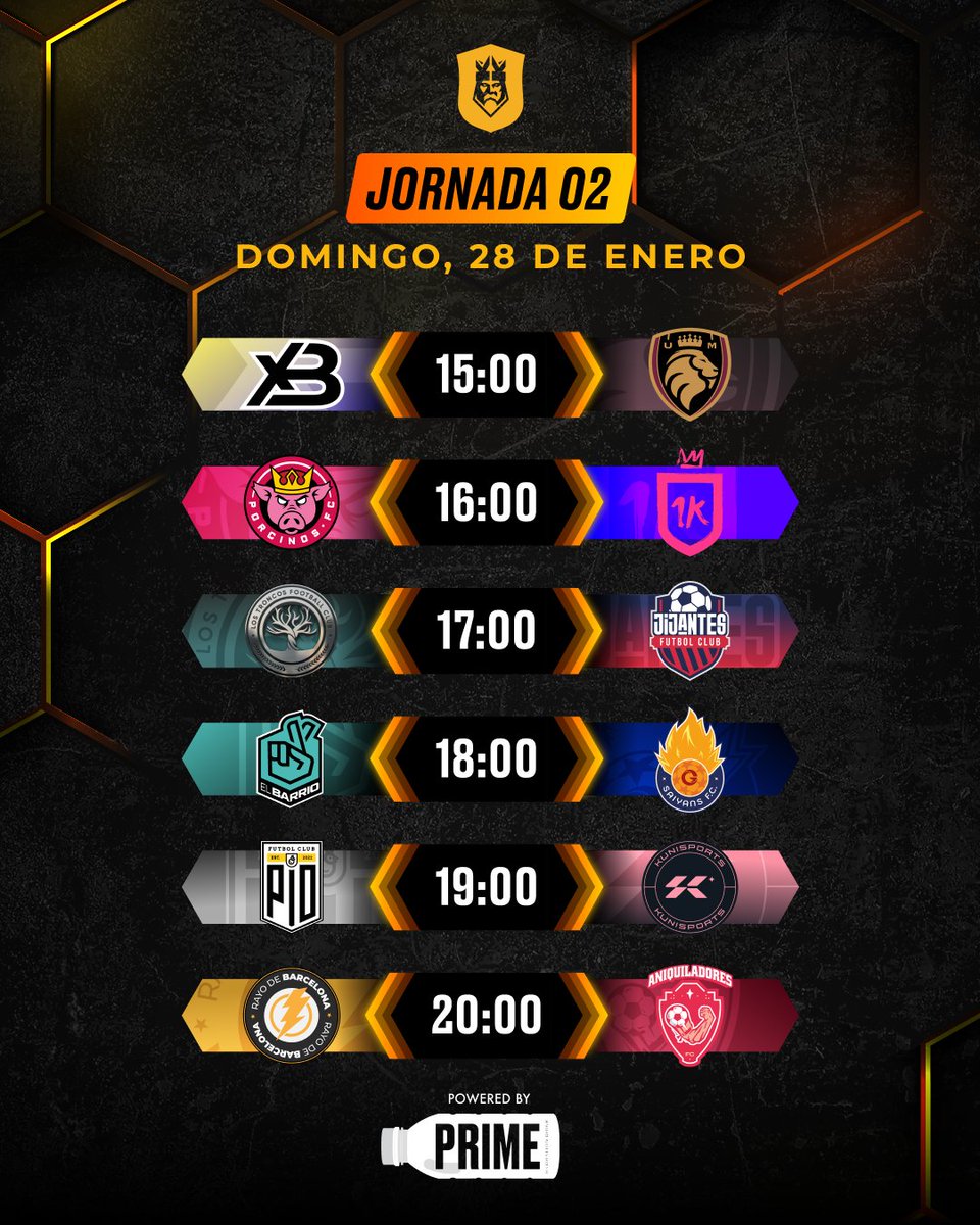 Los horarios de la Jornada 2.