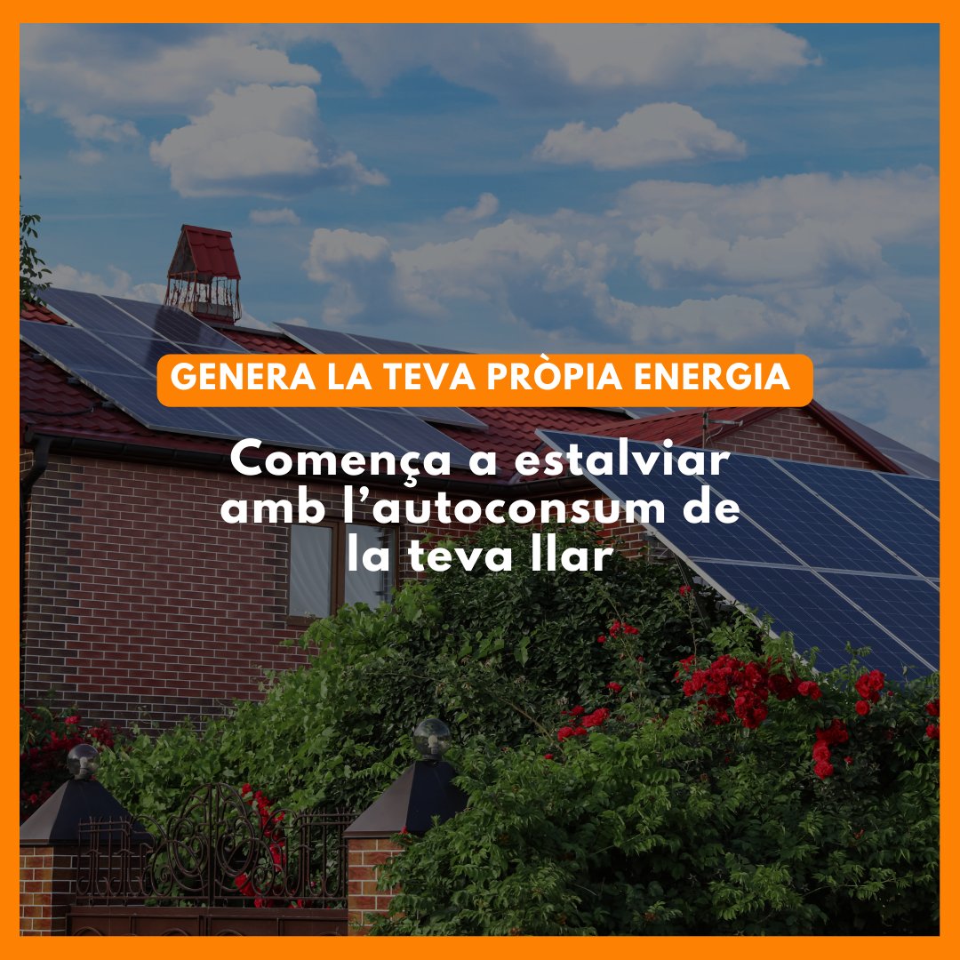 Autoconsum: Estalvia diners amb l'ús de l'energia generada per una instal·lació fotovoltaica. Contribueix al futur sostenible i autosuficient, generant energia ecològica i eficient. Inicia avui mateix el camí cap a una llar autosuficient!💚☀️