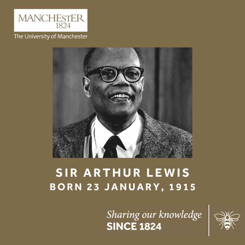 Today marks the birth date of pioneering economist Sir William Arthur Lewis in 1915. 
#UoM200 #OnThisDay