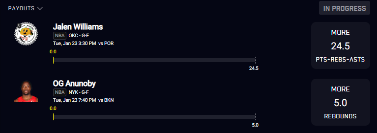 QBrysonQPicks's tweet image. 🏀🌟 Prize Picks Power Duo! 🚨

🔥 Jalen Williams: Over 24.5 PTS+REBS+ASTS 💪 
🌪️ OG Anunoby: More than 5.0 Rebounds 🚀

Full explanation is in my discord.                

👉 Discord Link: whop.com/qbrysonq-picks/

#PrizePicks #JalenWilliams #OGAnunoby #WinningCombo #PropBets
