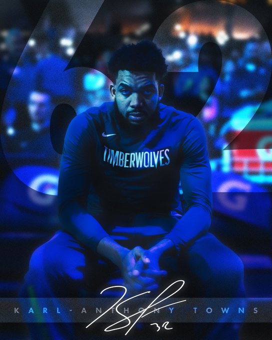 Karl-Anthony Towns 62 Points Graphic