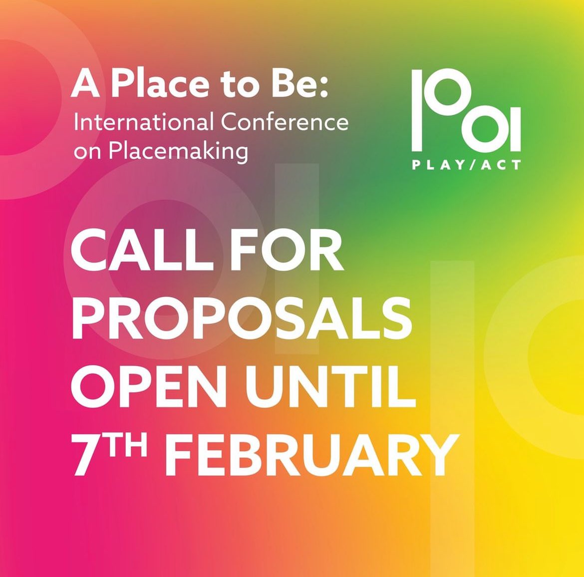 Would you like to share your placemaking projects with us? 

📅The call for papers for the international conference A Place to Be is open until 7 February

We invite scholars and independent researchers, urban agents and NGO's representatives

✅info at playact.eu