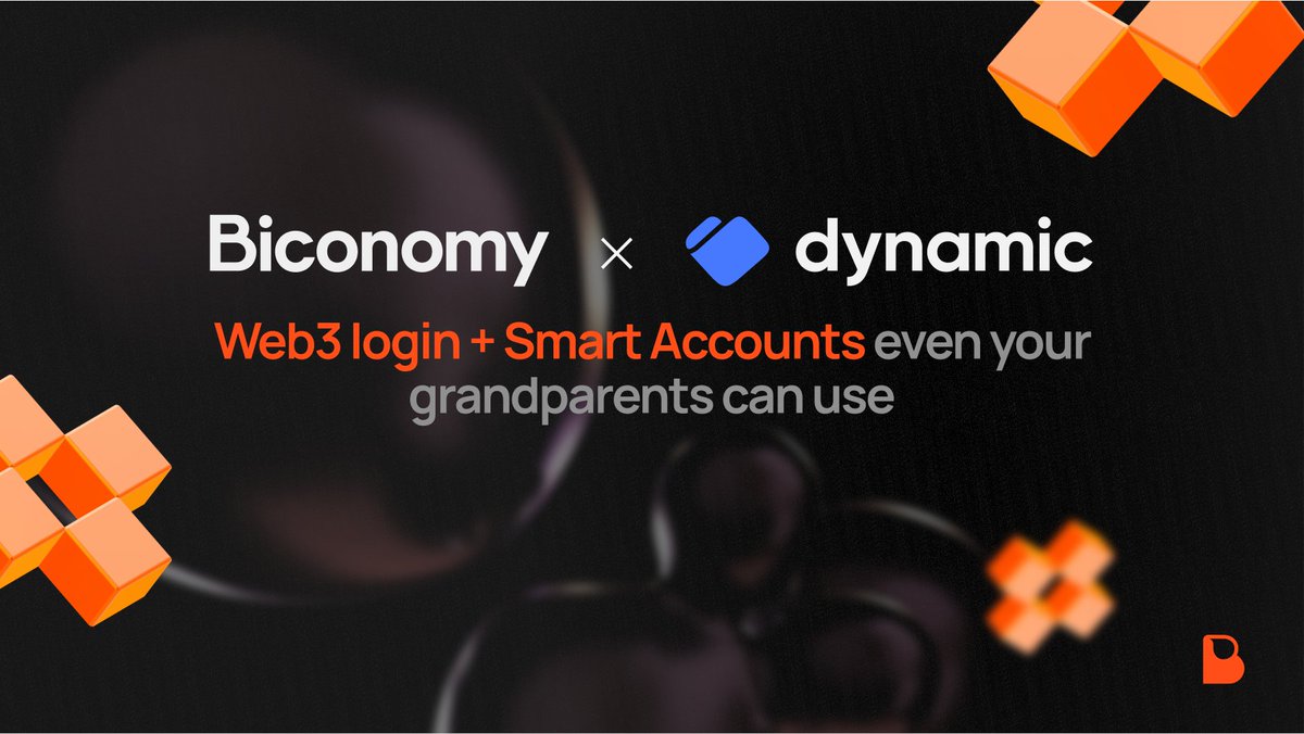 biconomy's tweet image. Easily add @dynamic_xyz as a signer to let anyone login to web3 with Biconomy Smart Accounts!

Check out the guide here - docs.biconomy.io/Account/signer…