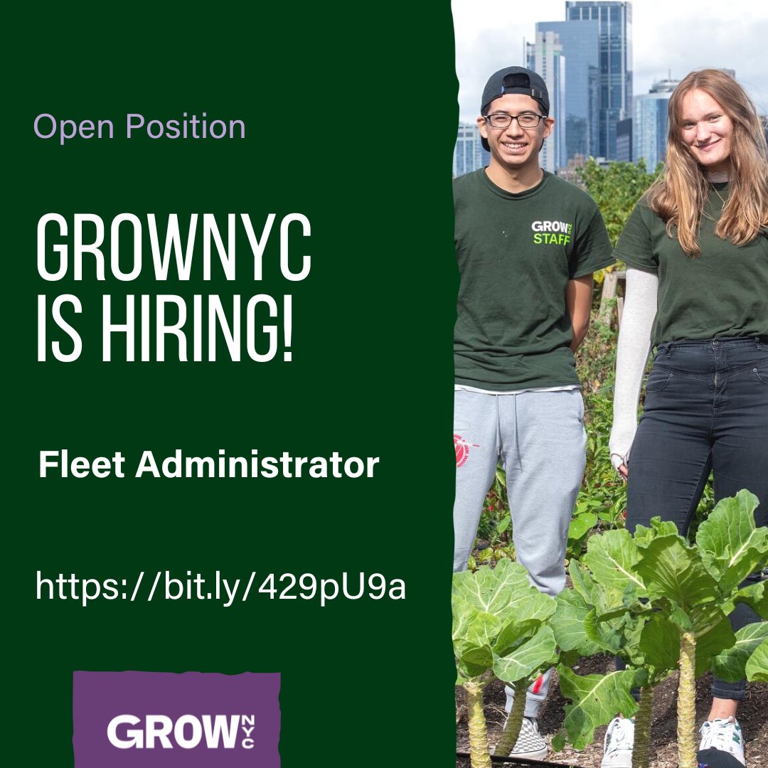 GrowNYC is Hiring a Fleet Administrator! Are you ready to drive positive change? GrowNYC is seeking a talented Fleet Administrator to take the wheel in overseeing our fleet of 30 vehicles. Your role is pivotal in ensuring safety as the top priority for our 60 drivers and guiding…