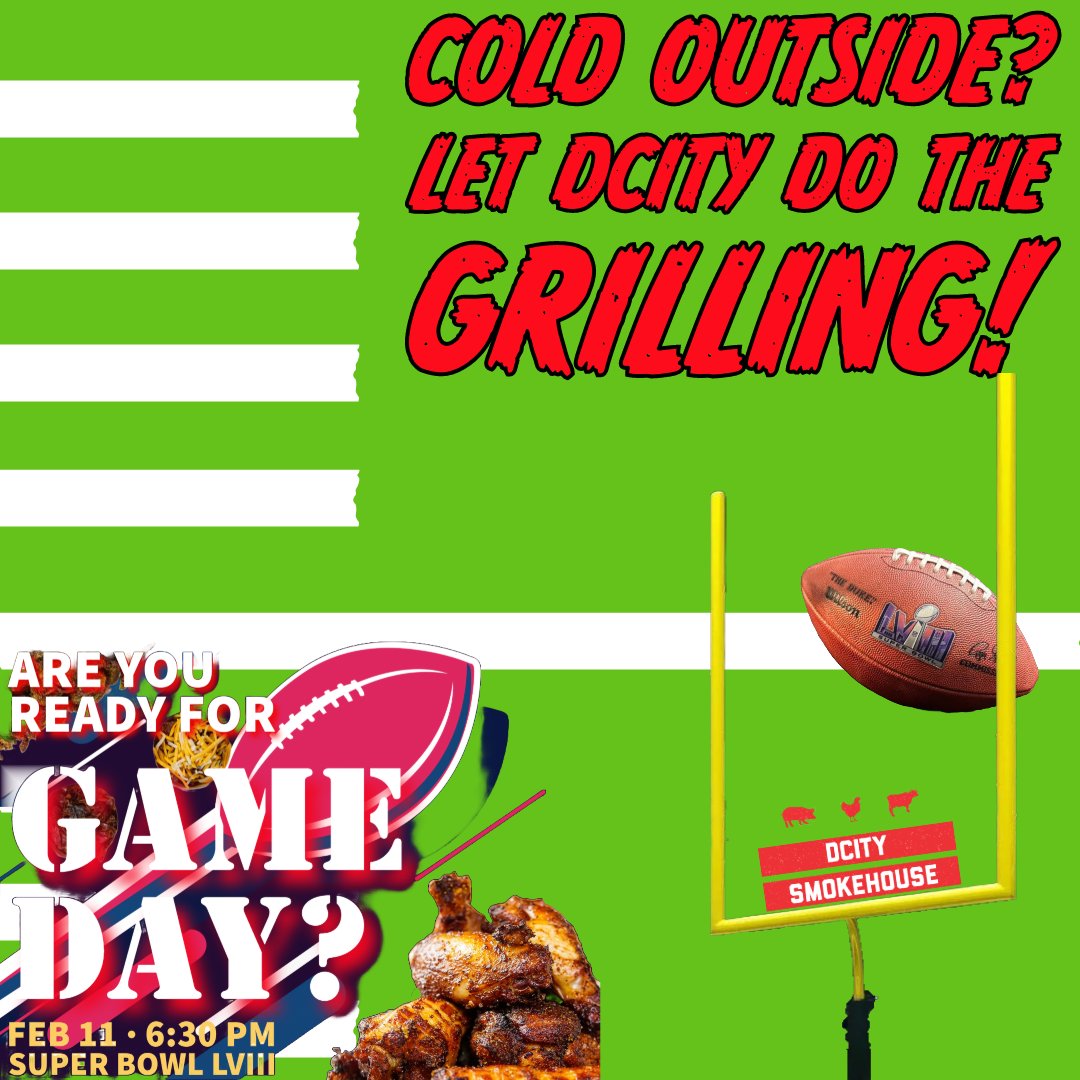 🍖🍺 Ready for the Super Bowl? Get your party started with DCity! 🏈🍔 From sizzling grills to cool drinks, we've got your game day covered! #SuperBowlParty 🎈