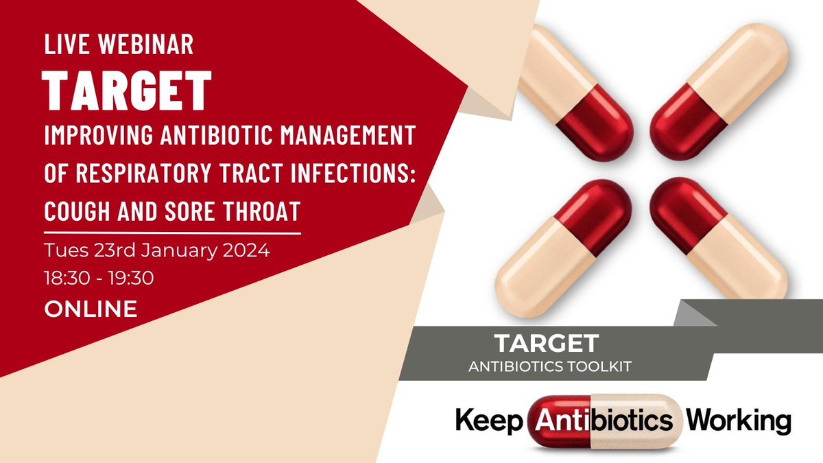 Excited for our 6th webinar in a series with @rcgp tonight focused on #respiratory #infections #RTI #antibiotics There has been so much interest the event is now sold out! You will be able to access the recording and slides on the TARGET toolkit from next month