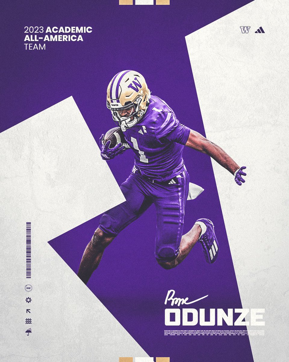 UW_Football's tweet photo. WHAT CANT HE DO!? 😮‍💨

Congrats to @RomeOdunze on being named the 2023 Academic All-America Player of the Year 👏 https://t.co/sUqV5COMRx