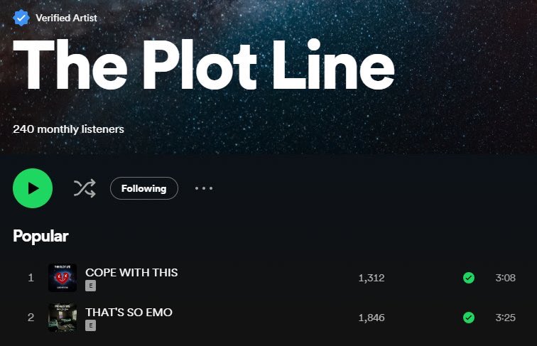 ThePlotLineBand's tweet image. Never in a million years would we have imagined this incredible reception to our music. 

To everyone who has streamed “COPE WITH THIS” &amp;amp; “THAT’S SO EMO”, thank you so much, from the bottom of our hearts. We’ve got more coming your way 🖤

2024 is our year!

#newmusic #poppunk