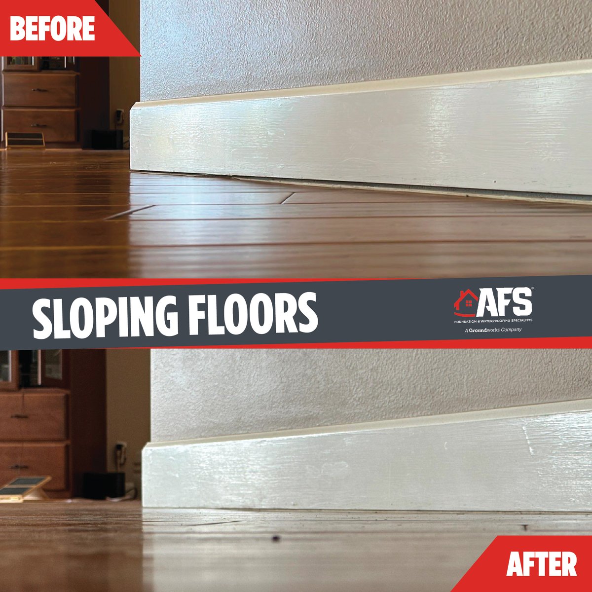 Before ➡️ After

Sloping floors are more than just inconvenient, they're a sign of crawl space structural damage. Send us a DM to schedule your free crawl space inspection!

#FoundationRepair #CrawlSpaceRepair #SlopingFloors #HomeImprovement