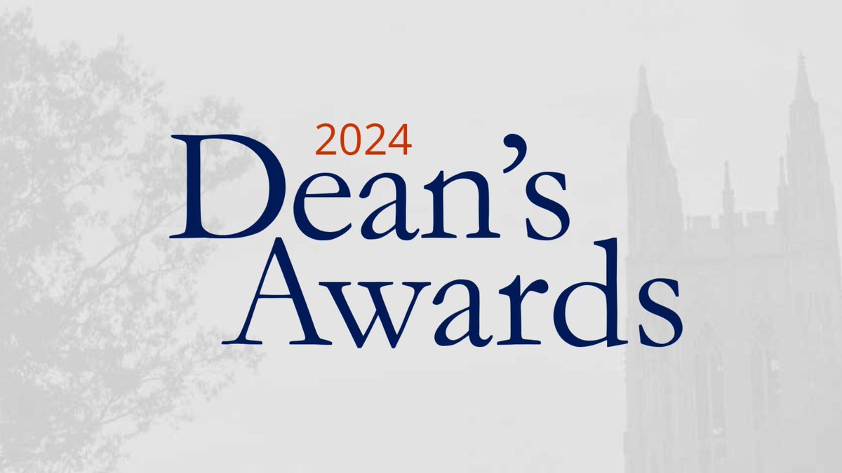 Congratulations to the students, faculty, and graduate program that have earned a 2024 Dean's Award! Check out the list of winners: bit.ly/3S8GIbO @DukeEcon @DukeEngineering @DukeSanford @DukeTrinity @DukePsychNeuro @DukePhysics @DukeRomanceSt @Duke_English