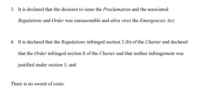 BREAKING: Justin Trudeau's use of the Emergencies Act to quell a peaceful protest and to seize Bank accounts of his political enemies has been ruled unconstitutional by the federal court.