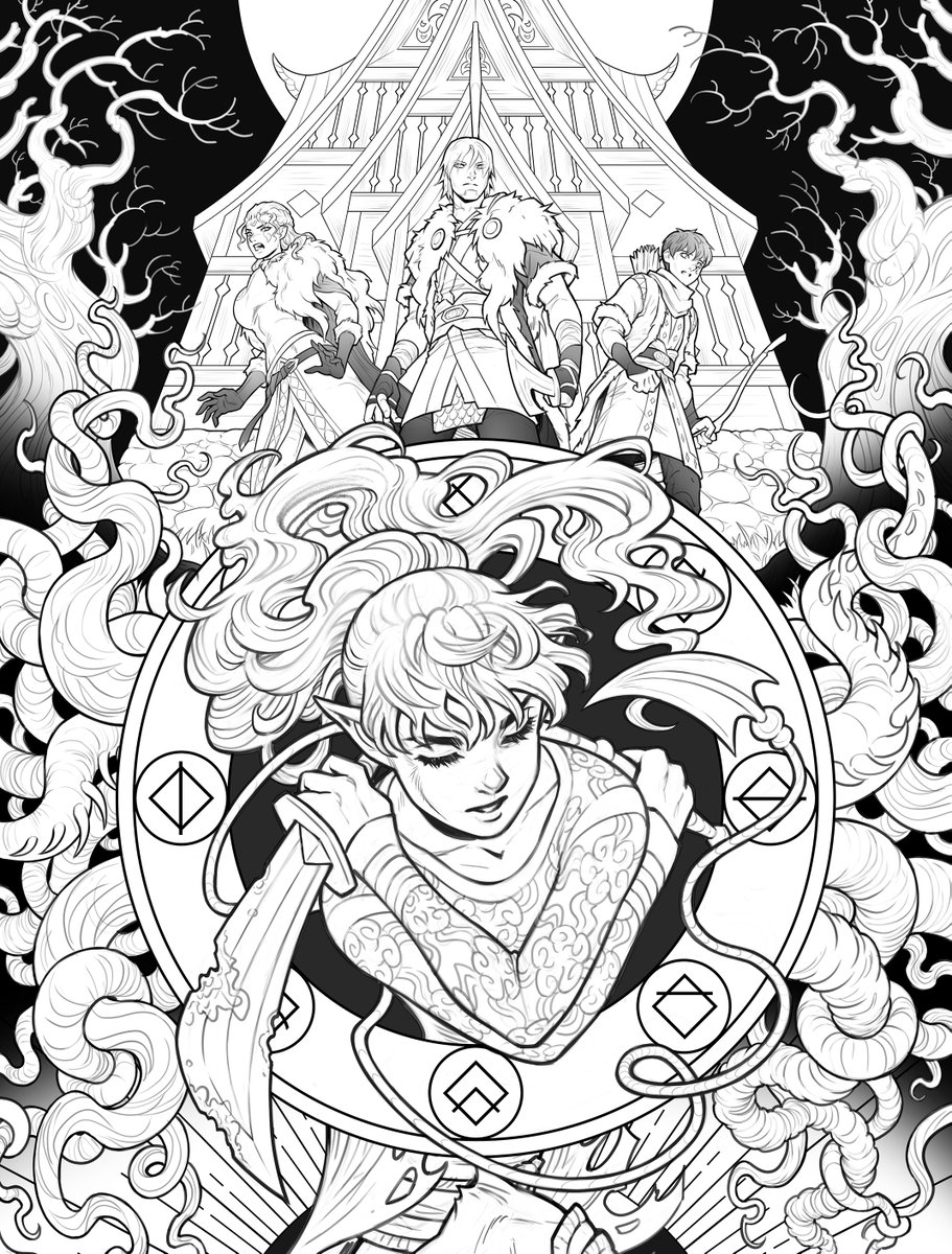 Partial pencils of a poster for FIENDISH #3.
Sign up now 👉 FIENDISHCOMIC.COM 
#comics