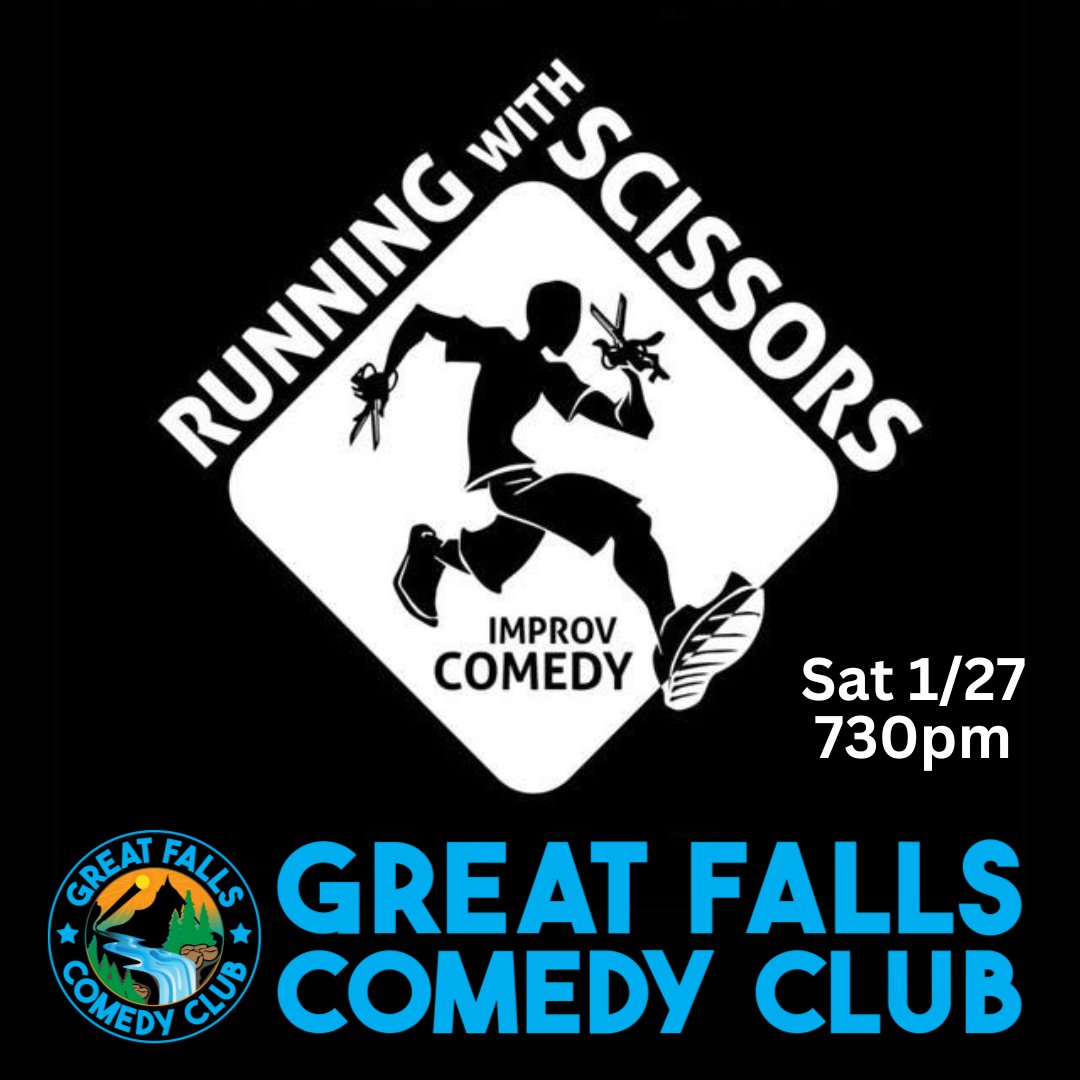 Running with scissors is one of Maines longest running improv groups. Dennis, Tom, and Tuck always deliver a hilarious improv show showcasing their unique improv styles. Come see RWS, It's so funny it's dangerous.

greatfallscomedyclub.com/event/running-…

#improv #comedy #makelaughterapriority