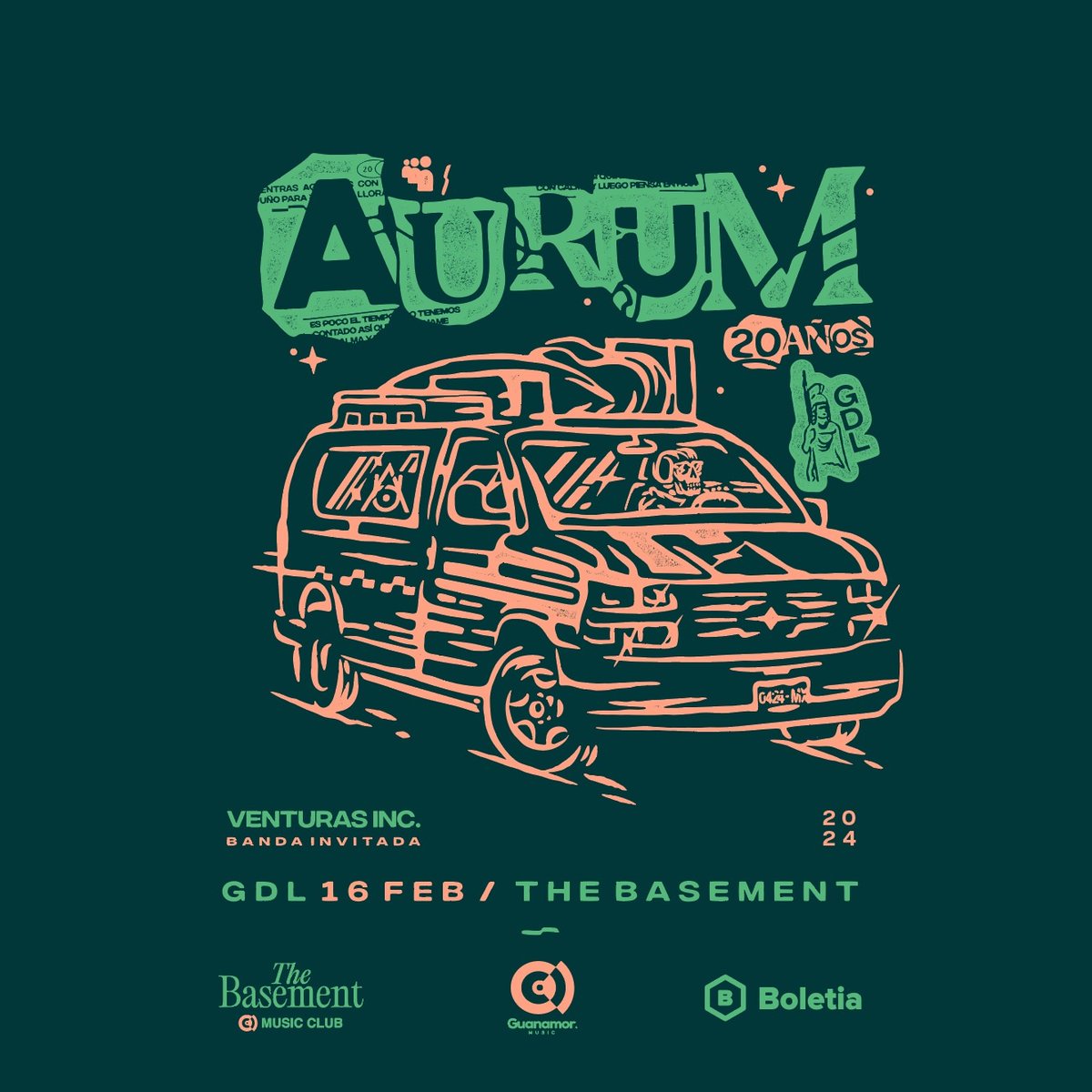 TheBasement2023's tweet image. @aurumrock regresa el 16 de febrero a Guadalajara

Puertas 7:00 pm

#BasementLive #GuanamorMusic #PorAmorALaMusica
