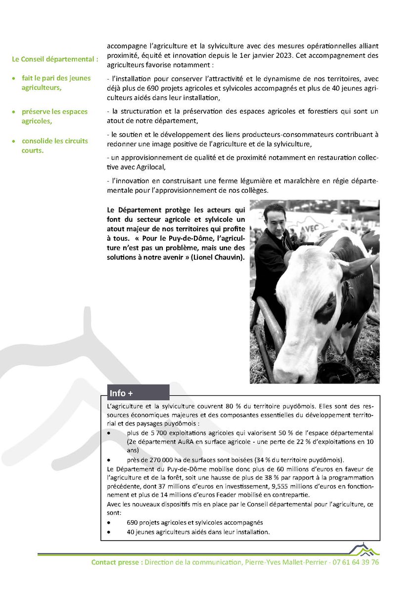 📣 <a href="/ChauvinLionel63/">CHAUVIN Lionel</a>, Président du Conseil départemental :
"𝐏𝐨𝐮𝐫 𝐥𝐞 𝐏𝐮𝐲-𝐝𝐞-𝐃𝐨̂𝐦𝐞, 𝐥'𝐚𝐠𝐫𝐢𝐜𝐮𝐥𝐭𝐮𝐫𝐞 𝐧'𝐞𝐬𝐭 𝐩𝐚𝐬 𝐮𝐧 𝐩𝐫𝐨𝐛𝐥𝐞̀𝐦𝐞, 𝐦𝐚𝐢𝐬 𝐮𝐧𝐞 𝐝𝐞𝐬 𝐬𝐨𝐥𝐮𝐭𝐢𝐨𝐧𝐬 𝐚̀ 𝐧𝐨𝐭𝐫𝐞 𝐚𝐯𝐞𝐧𝐢𝐫".