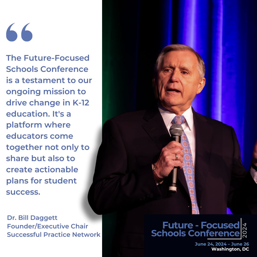 Dr. Daggett highlights the #FFSC24 as a hub for transformative education. It's not just about showcasing but about learning & adapting top #K12 practices. Get ready to revolutionize your school's approach! Register Today 👉cvent.me/0Oewlm?RefId=T…