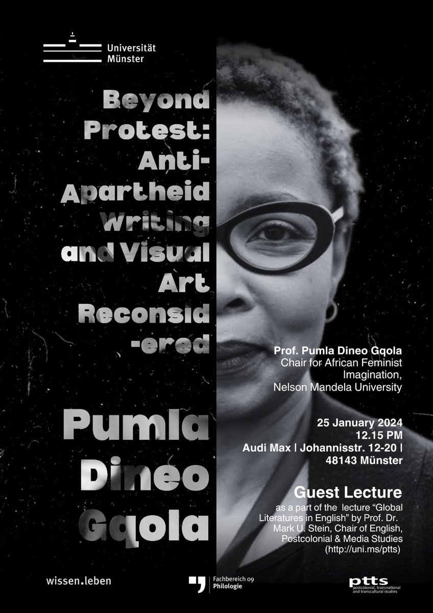 Different factors contributed to the end of Apartheid in the early 1990s. Literature & visual arts played a role, but reading them *exclusively as 'protest'* doesn't do justice. @feminist_rogue of @CWGS_MandelaUni reconsiders how we read anti-Apartheid texts. Dont miss her talk!