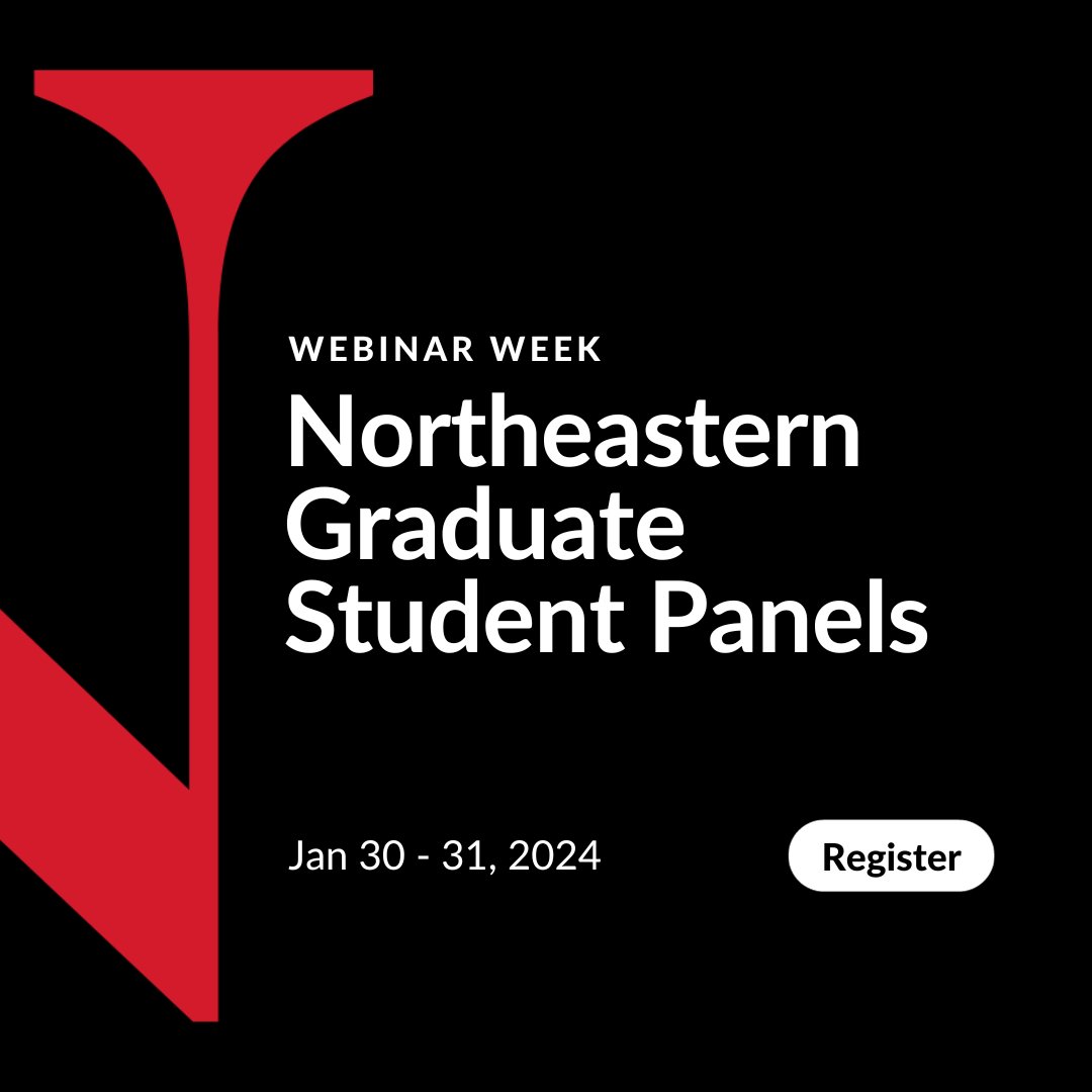 Webinar week is upon us! Find out what it's like to study at Northeastern's Khoury College of Computer Science, programs offered, and exciting learning opportunities. Register below.

bit.ly/3ScIKrm