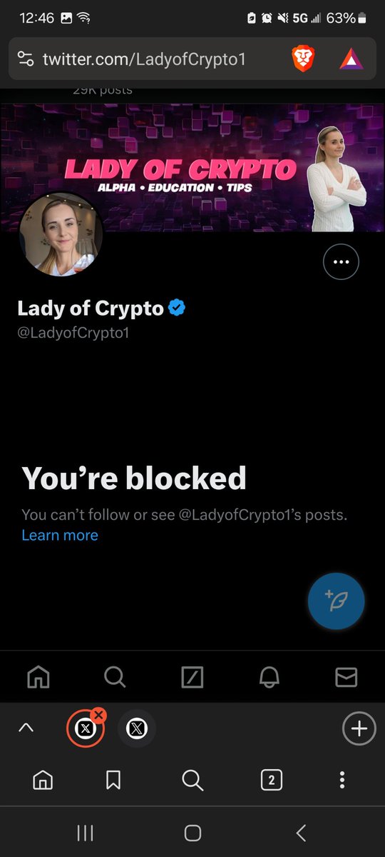 JCoinsider's tweet photo. It appears @LadyofCrypto1 has blocked me for calling her out on farming her followers again. 😂.  Don't follow these Industry plants. Listen to the based OGs in this space that don't need to make a buck off you. #morals #Web3 #crypto #ladyofcrypto https://t.co/wHsePRhSpY