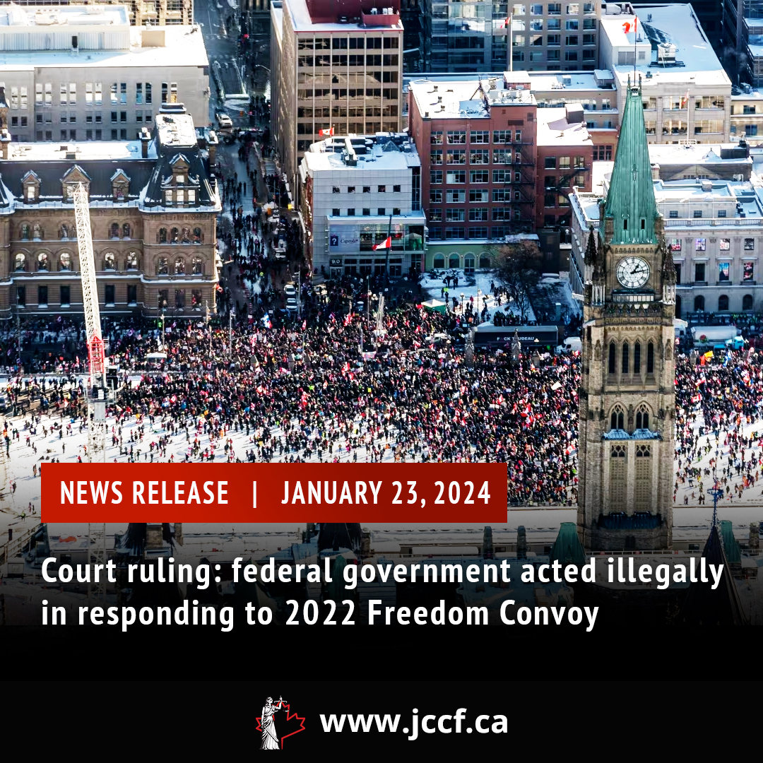 In significant victory, Federal Court rules that the government acted illegally in response to 2022 Freedom Convoy. We provided lawyers to the Canadians involved, standing for their freedoms of expression and assembly, standing against unreasonable search and seizure. #cdnpoli